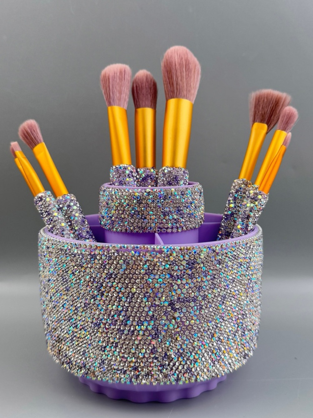 AB SILVER Multicolor Makeup Brush Rhinestone Holder Only